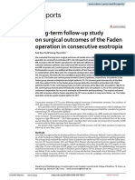 Long-Term Follow-Up Study On Surgical Outcomes of The Faden Operations in Consecutive Esotropia
