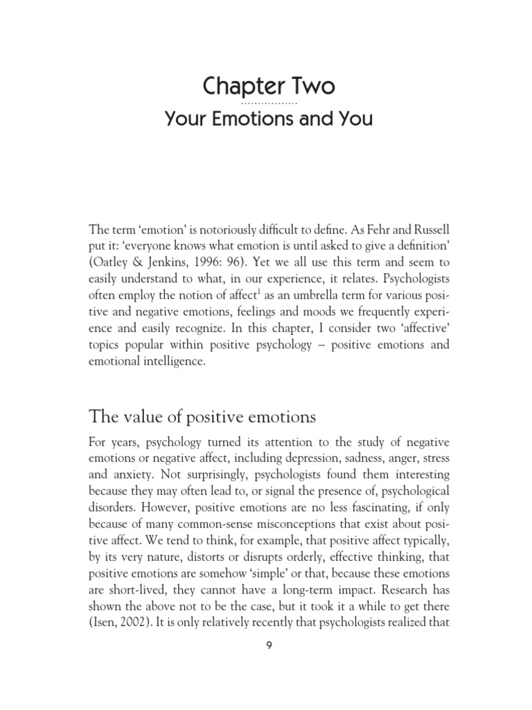 Positive Emotions and Emotional Intelligence | PDF | Emotions ...