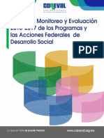 Fichas de Monitoreo y Evaluación 2016-2017 de Programas Federales de Desarrollo Social