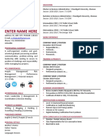 Sample Resume Format - MBA