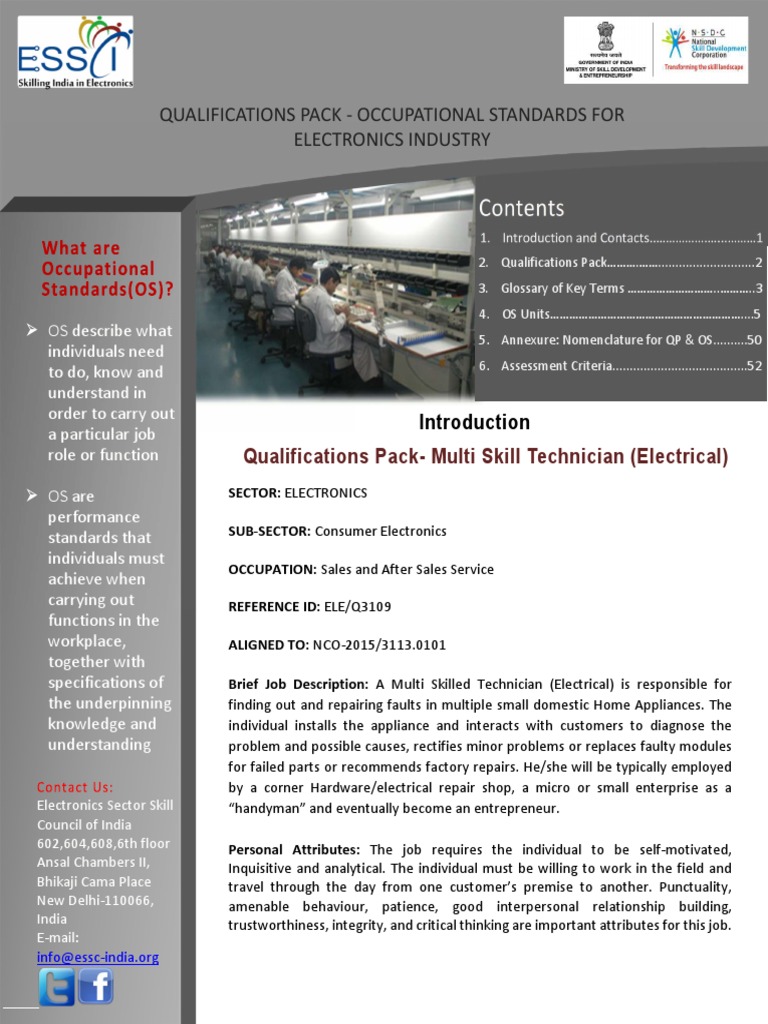 ELEQ3109 Multi Skill Technician v1 01 8 2017 PDF Personal