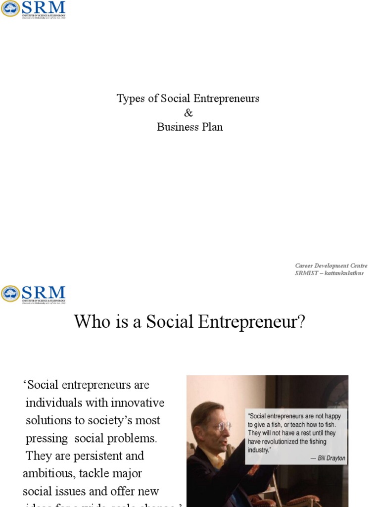 Types of Social Entrepreneurs Explained | PDF | Social Entrepreneurship ...