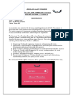 Jesus and Mary College Mercatus, The Marketing Society Report For The Year 2018-19 Orientation Date: 8 August 2018 Time: 12:30 PM Onwards Venue: Room 103