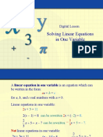 Solving Linear Equations in One Variable: Digital Lesson