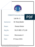 Lab No 11 Dr. Tariq Bashir Osama Sattar FA19-BEE-172 - 4D Electronics 2