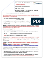 Pauta Semanal com Informações sobre Avaliações e Atividades da Semana Santa