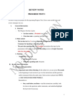 Review Notes Progress Test I: I. General Information 1. Structure Parts