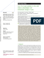 Loss of An Apex Predator in The Wild Induces Physiological and Behavioural Changes in Prey