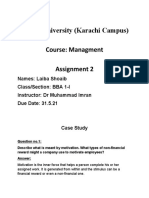 Management Assignment No 2 (Case Study)