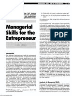 Managerial Skills For The Entrepreneur