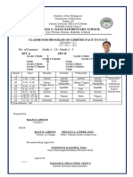 Face to Face Class Program Grades 1 and 2