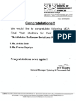 Subtlelabs Software Solutions Pvt. Ltd. - MCA - Result