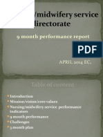 Nursing/midwifery Service Directorate: 9 Month Performance Report