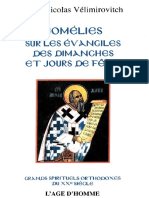 Saint Nicolas Velimirovitch. Homélies Sur Les Evangiles Des Dimanches Et Jours de Fete
