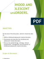 Childhood and Adolescent Disorders