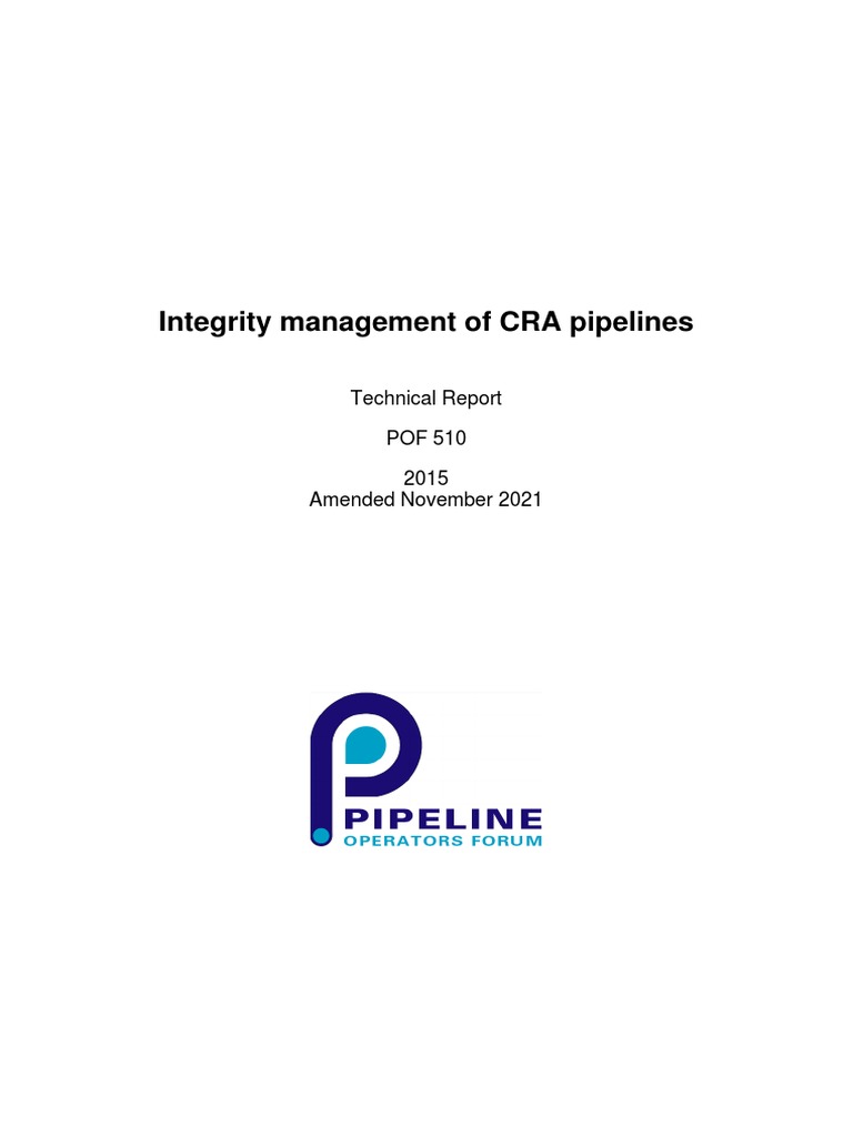 Integrity Management of CRA Pipelines | PDF | Pipe (Fluid Conveyance ...