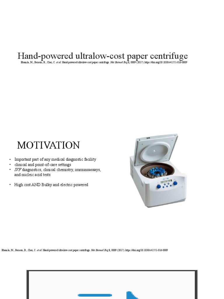 Hand-Powered Ultralow-Cost Paper Centrifuge | PDF | Centrifuge ...