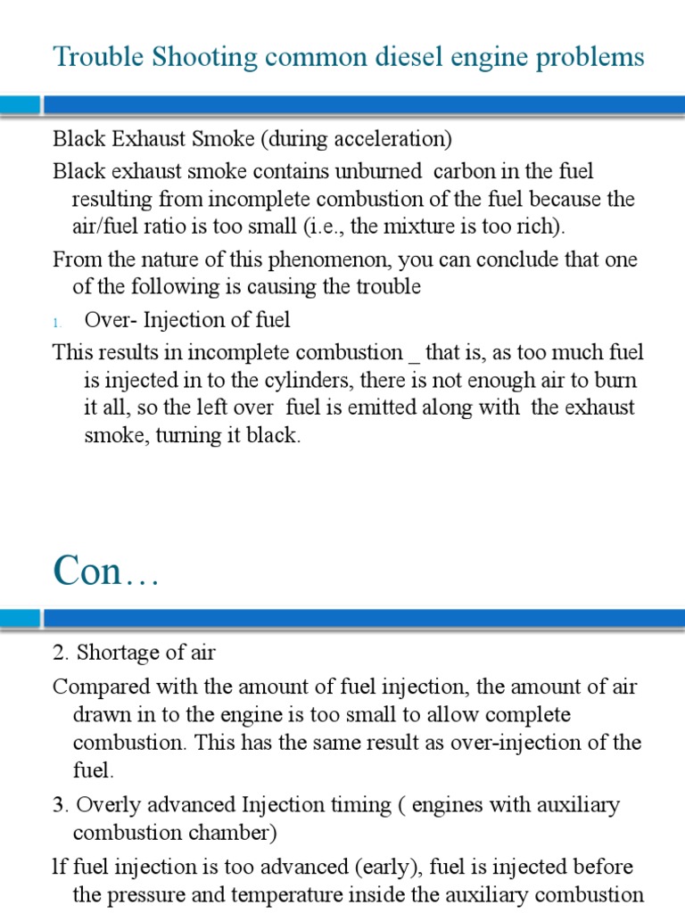 Diesel Engine Problem Troubleshooting Guide | PDF | Technology ...