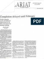 Sep. 4, 2007: Completion Delayed Until February