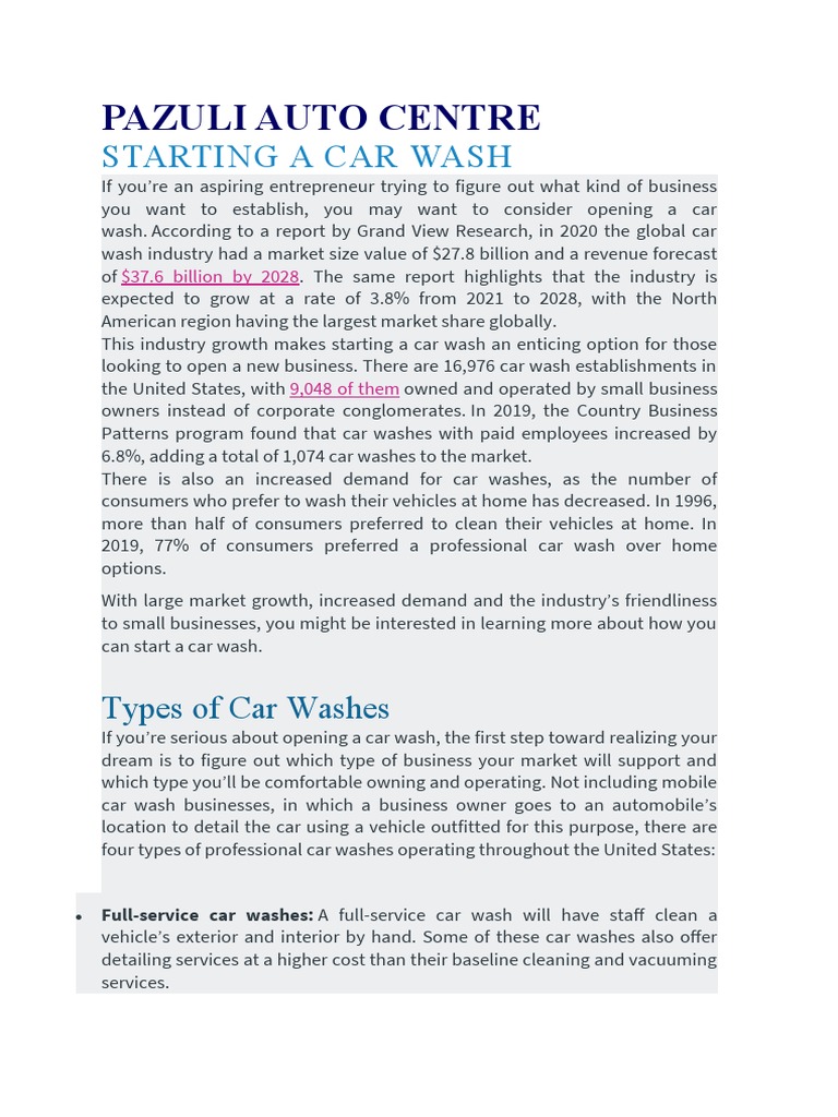 Starting Car Wash Business PDF
