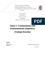 Tema 1 Sobre Fundamentos Del Entrenamiento Deportivo Trabajo Escrito