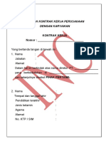 Contoh Perjanjian Kerja