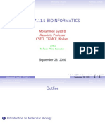 02Cs7111.5 Bioinformatics: Mohammed Siyad B Associate Professor CSED, TKMCE, Kollam