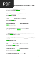 EXERCÍCIOS DE PREPARAÇÃO PARA TESTE DE ALEMÃO