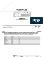 TEX2000LCD: User Manual