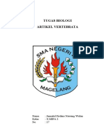 Tugas Biologi Artikel Vertebrata: Nama: Jannatul Firdaus Nawang Wulan Kelas: X Mipa 2 No: 17