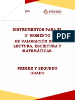 Instrumentos para el 3° momento de Lectura, Escritura y Matemáticas