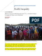 America Has Third Worst Health Inequality