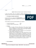 Notificación formal -Anexo / Condiciones Comisión