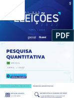 Genial Nas Eleicoes Pesquisa para Presidente 2022 Resultado Abril