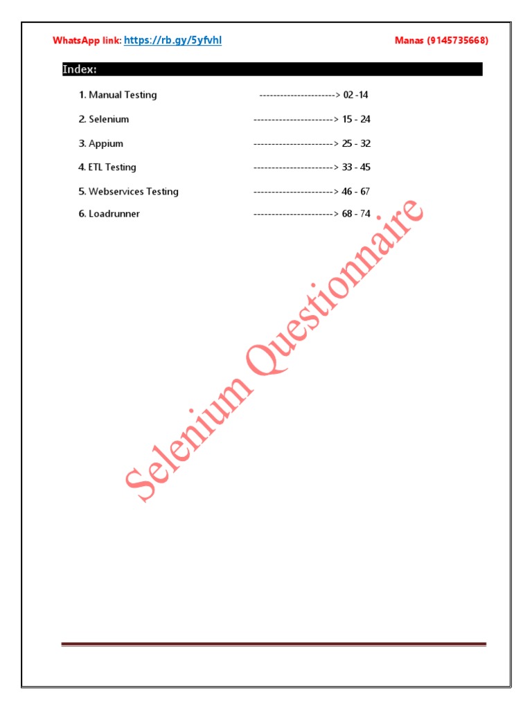 Qa Interview Questions 7 PDF Class Programming) Method