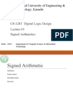 Sir Syed University of Engineering & Technology, Karachi: CS-128T Digital Logic Design Signed Arithmetics