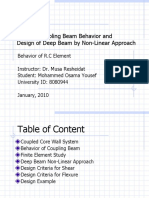 Coupling Beam Behavior and Design of Deep Beam by Non-Linear Approach