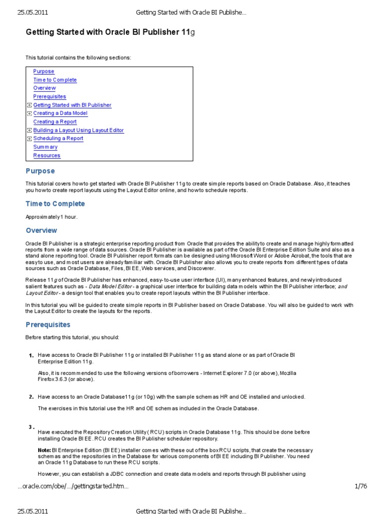 Oracle BI Publisher 11g Tutorial Guide | PDF | Oracle Database | Page ...