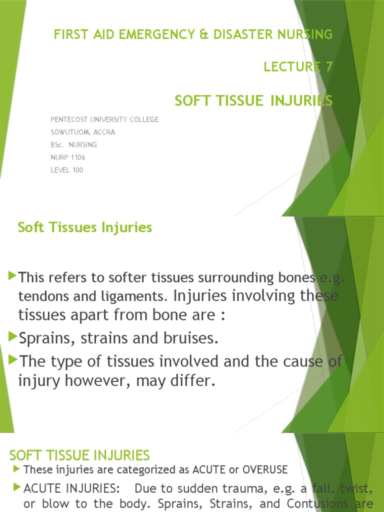 Lecture 7 - Soft Tissue Injuries | PDF | Knee | Musculoskeletal System