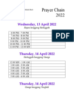 KNK Prayer Chain 2022 Signup Sheets