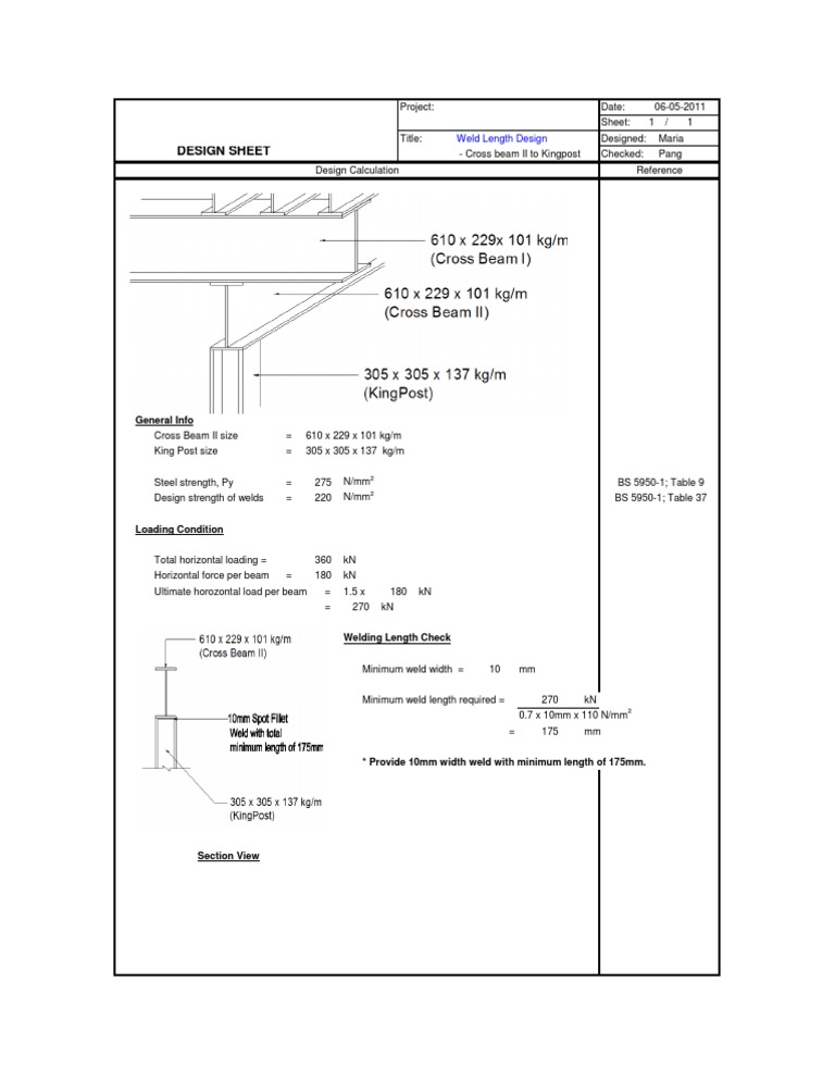 Weld Length Design Calculation Guide | PDF