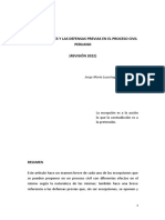 Las Excepciones y Las Defensas Previas en El Proceso Civil Peruanob