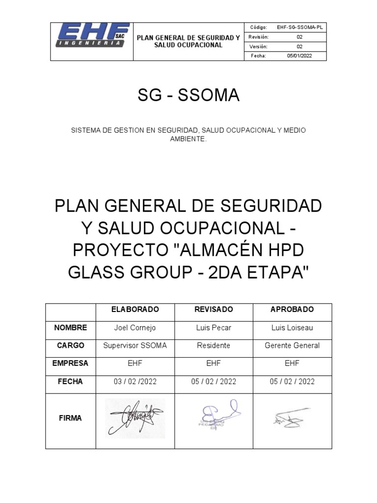Plan de Seguridad para HPD Glass Group | PDF | Seguridad y salud ...
