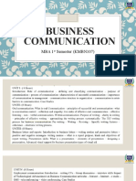 Business Communication: Mba 1 Semester (KMBN107)