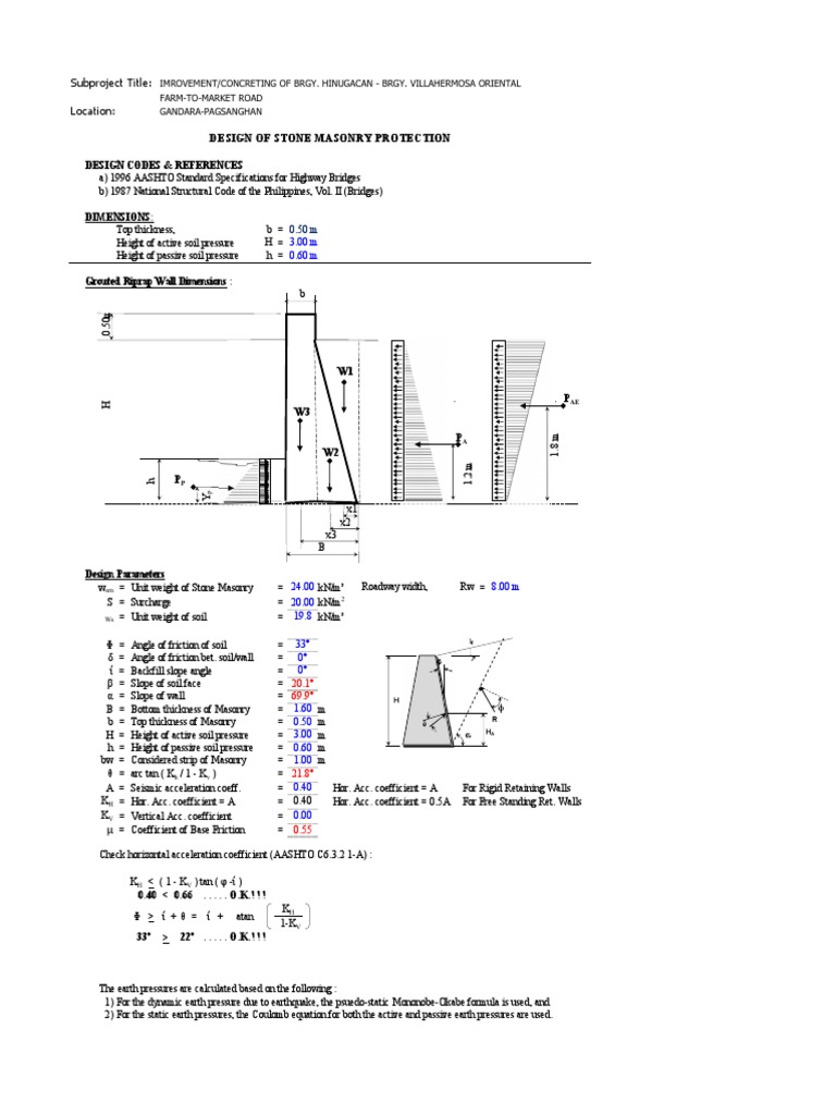 Dry Stack Stone Wall Design Details | PDF | Continuum Mechanics | Civil ...