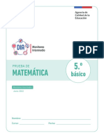 Prueba Matematica Monitoreo 2022 5 BASICO Intermedio