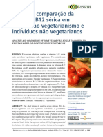 Análise e Comparação Da Vitamina B12 Sérica em Adeptos Ao Vegetarianismo e Indivíduos Não Vegetarianos