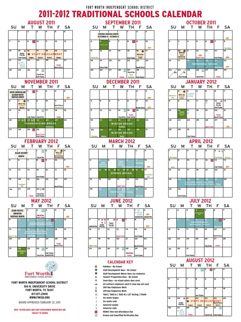 Traditional Schools Calendar: AUGUST 2011 September 2011 OCTOBER