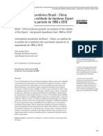 Crescimento Econômico Brasil - China: Uma Análise Da Validade Da Hipótese Export - Led-Growth No Período de 1960 A 2018