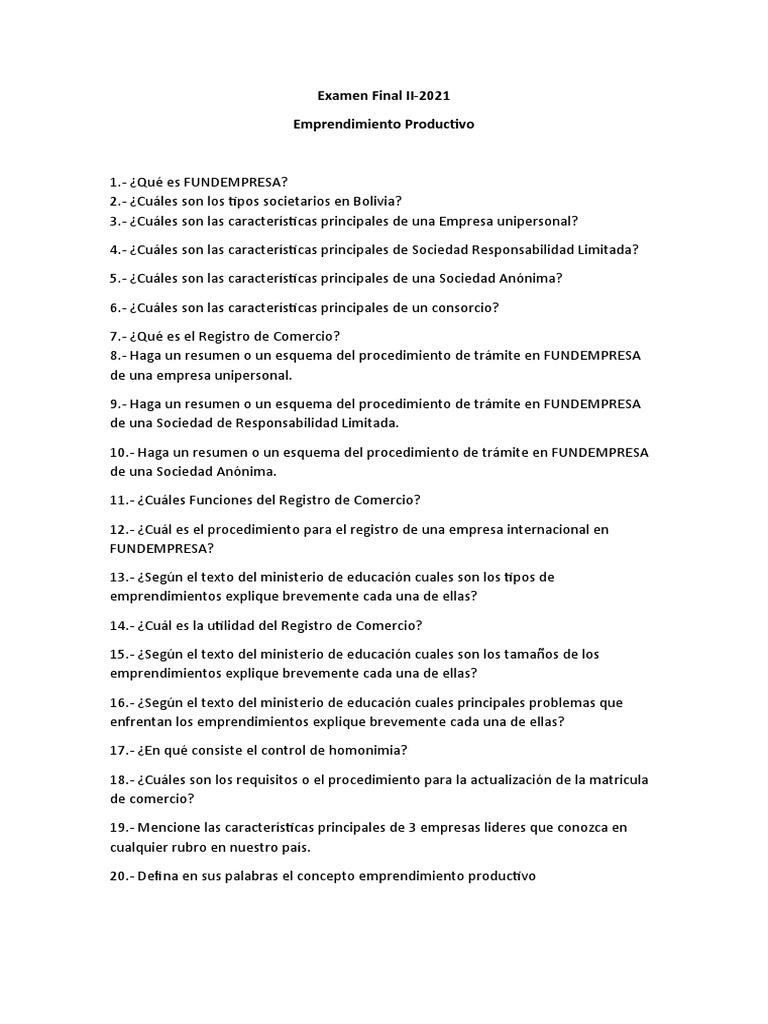 Examen Final EMP600 | PDF | Crecimiento personal y profesional ...